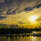 Sonnenuntergang am Altrhein - Segelhafen Kleve  