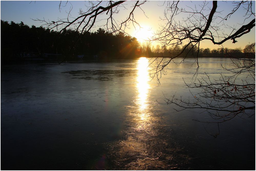 Sonnenuntergang am Altteich bei Weigersdorf