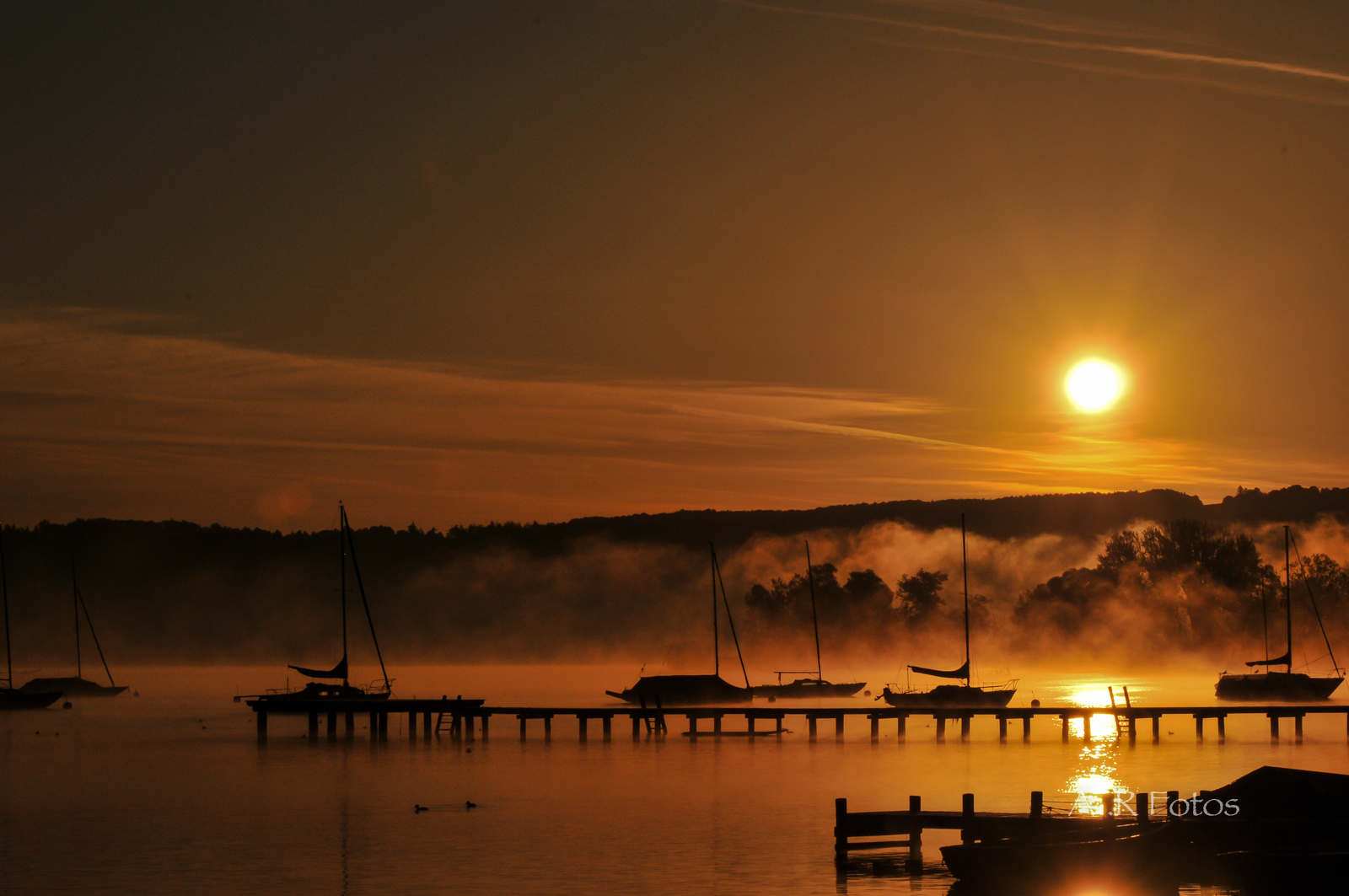 Sonnenuntergang am Amersee 2011.