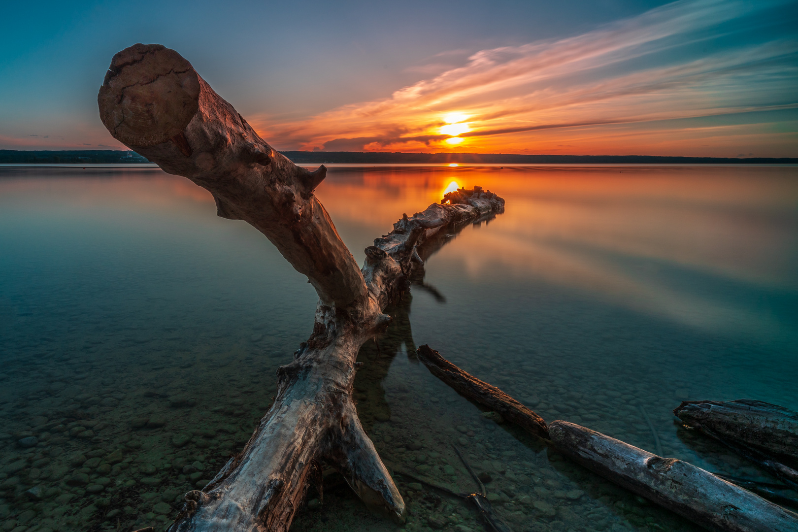 Sonnenuntergang am Ammersee