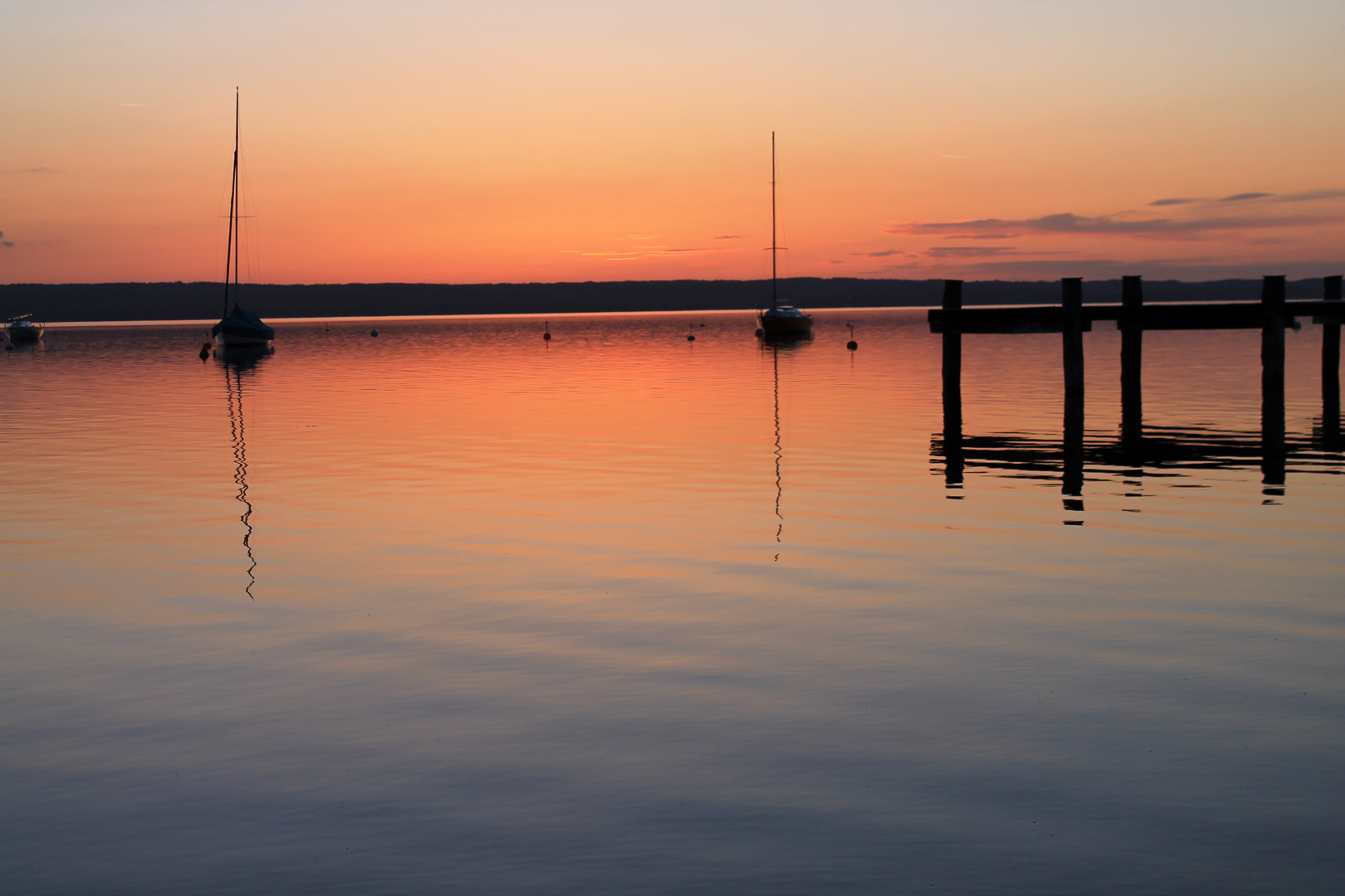 Sonnenuntergang am Ammersee