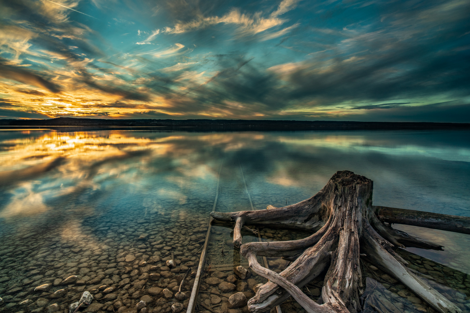 Sonnenuntergang am Ammersee