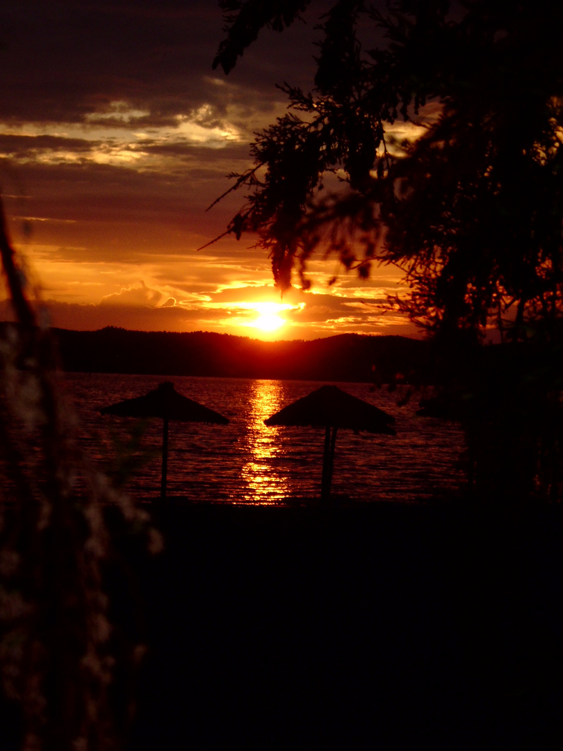 Sonnenuntergang am Antonio Beach (Thassos, Potos)
