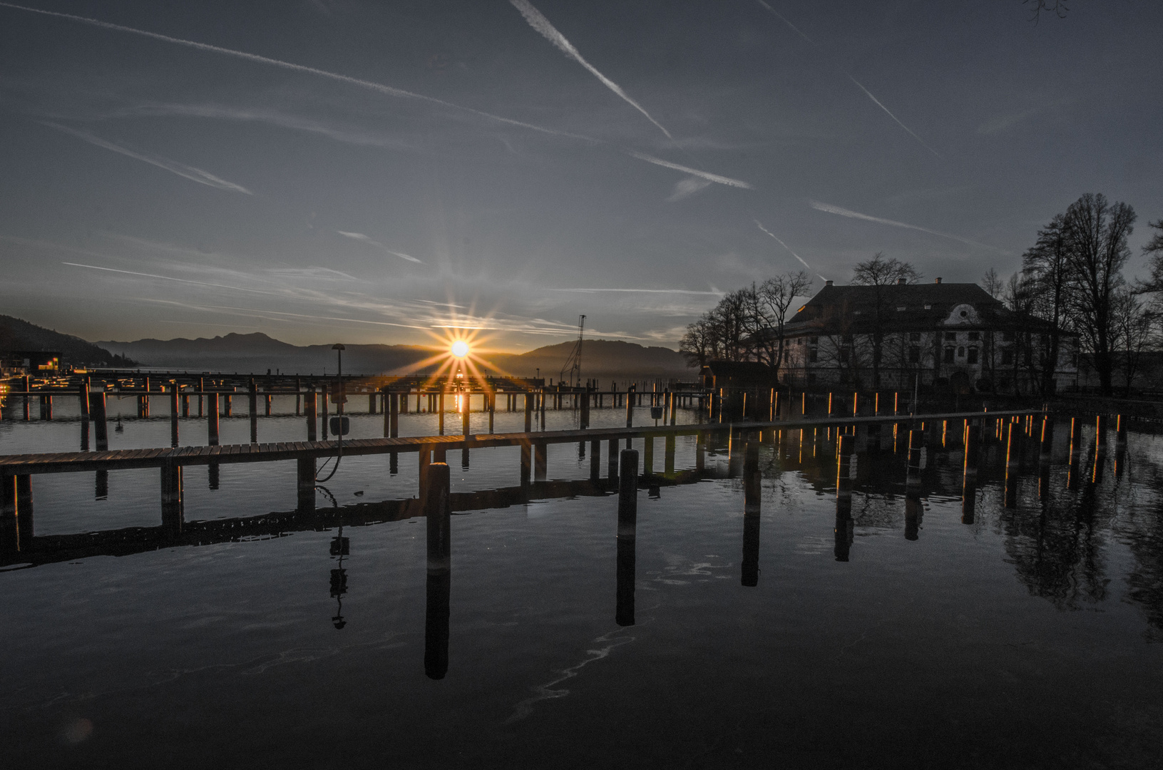 Sonnenuntergang am Attersee 28.12.2015