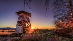 Sonnenuntergang am Aussichts im Großen Torfmoor 