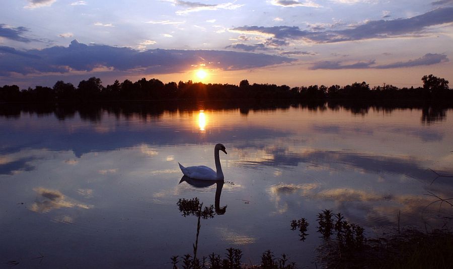 Sonnenuntergang am Baggersee