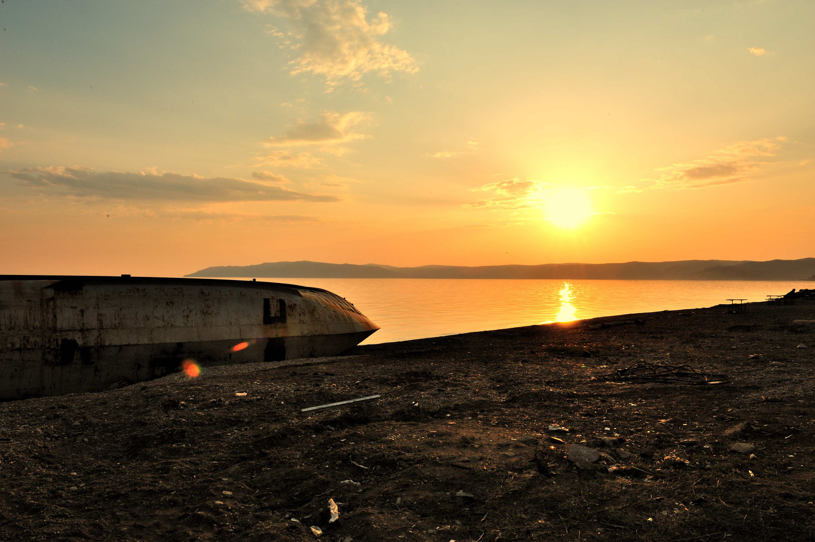 Sonnenuntergang am Baikalsee Listwjanka