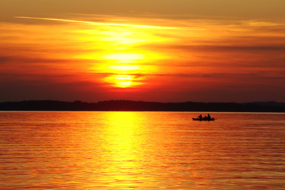 Sonnenuntergang am Bayerischen Meer