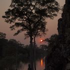 Sonnenuntergang am Bayon Südtor