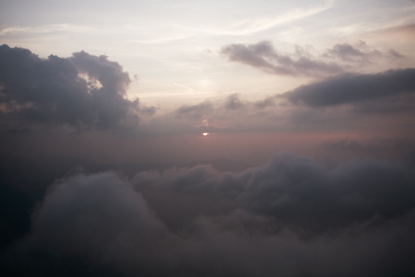 sonnenuntergang am berg