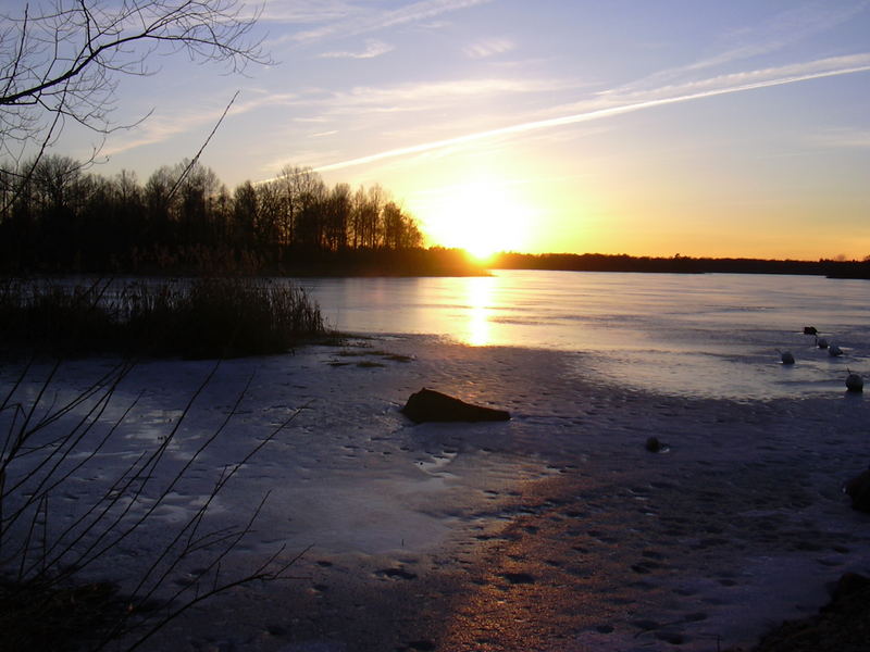 Sonnenuntergang am Bergundasjö