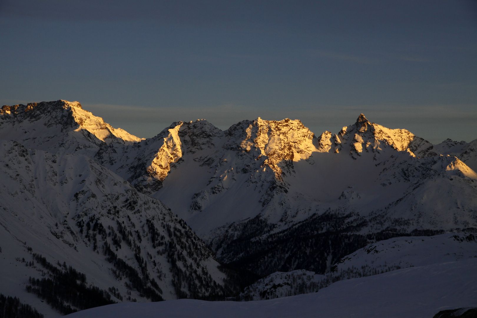 Sonnenuntergang am Berninapass