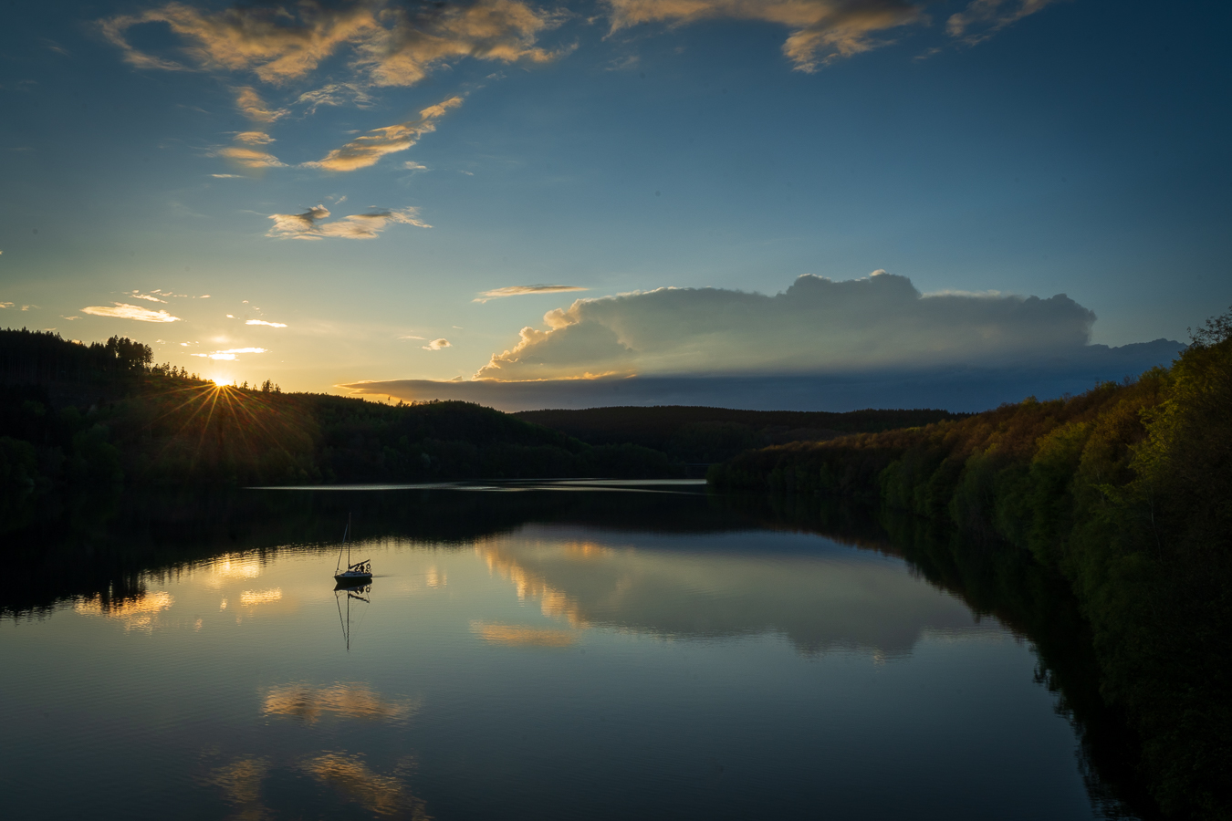 Sonnenuntergang am Biggesee