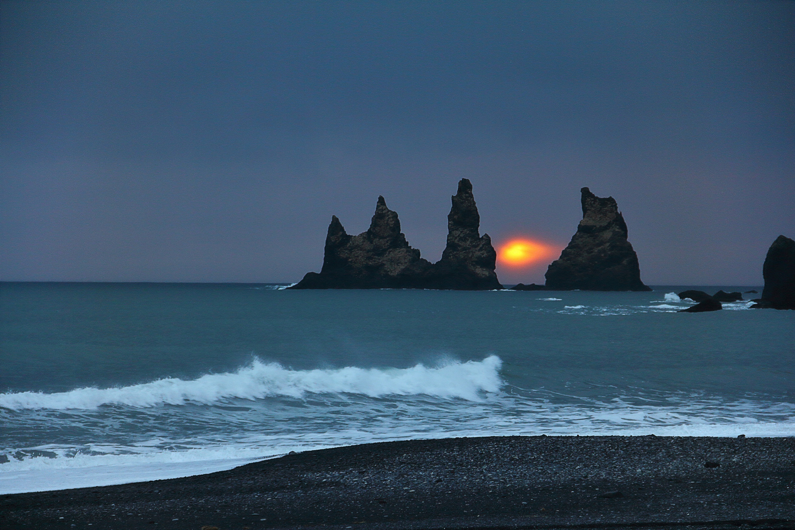 Sonnenuntergang am Black Beach