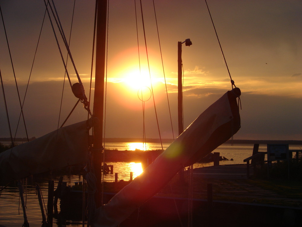 Sonnenuntergang am Bodden