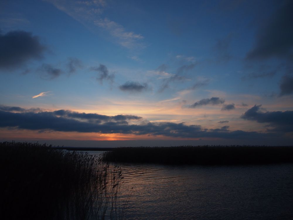 Sonnenuntergang am Bodden bei Zingst