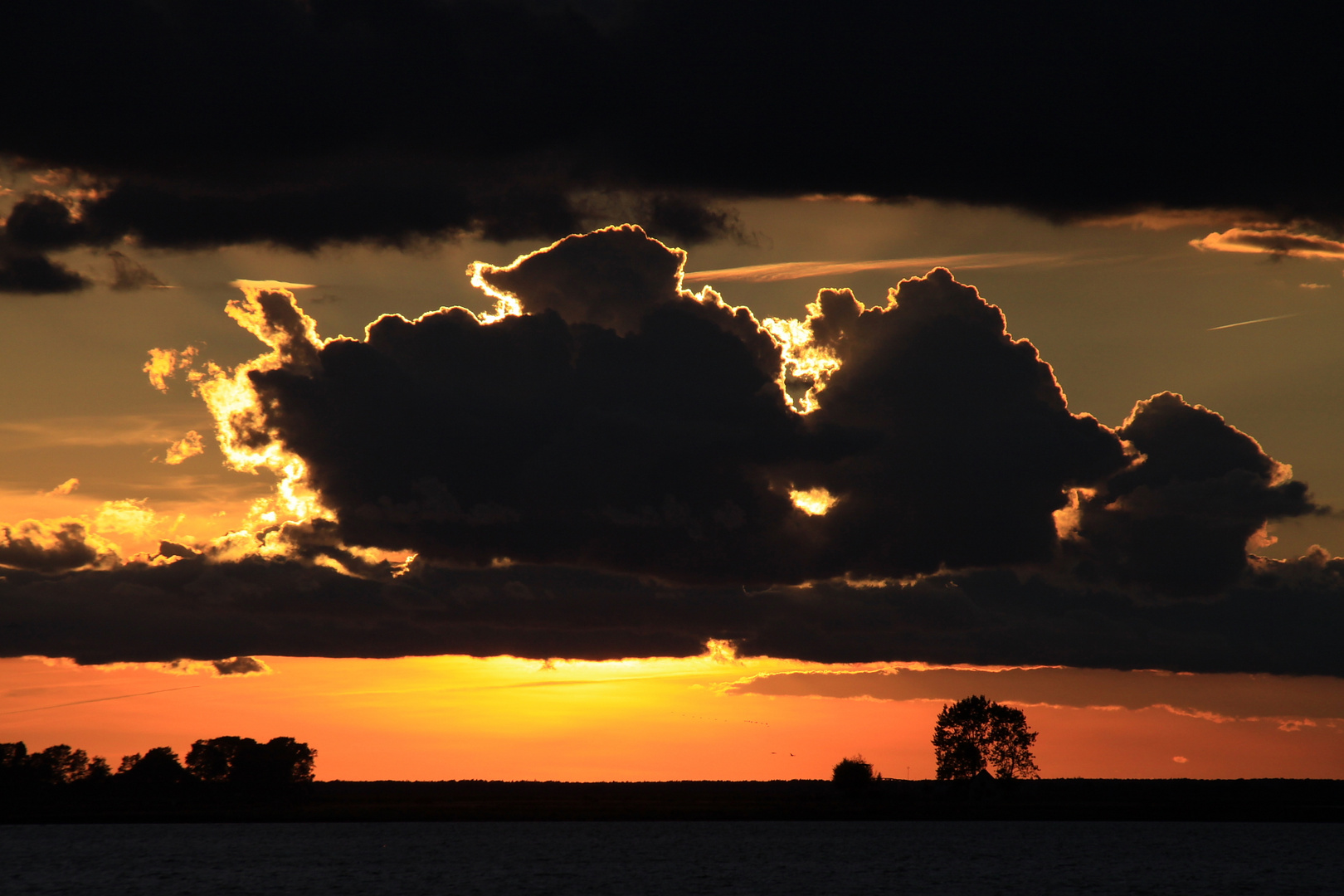 Sonnenuntergang am Bodden bei Zingst