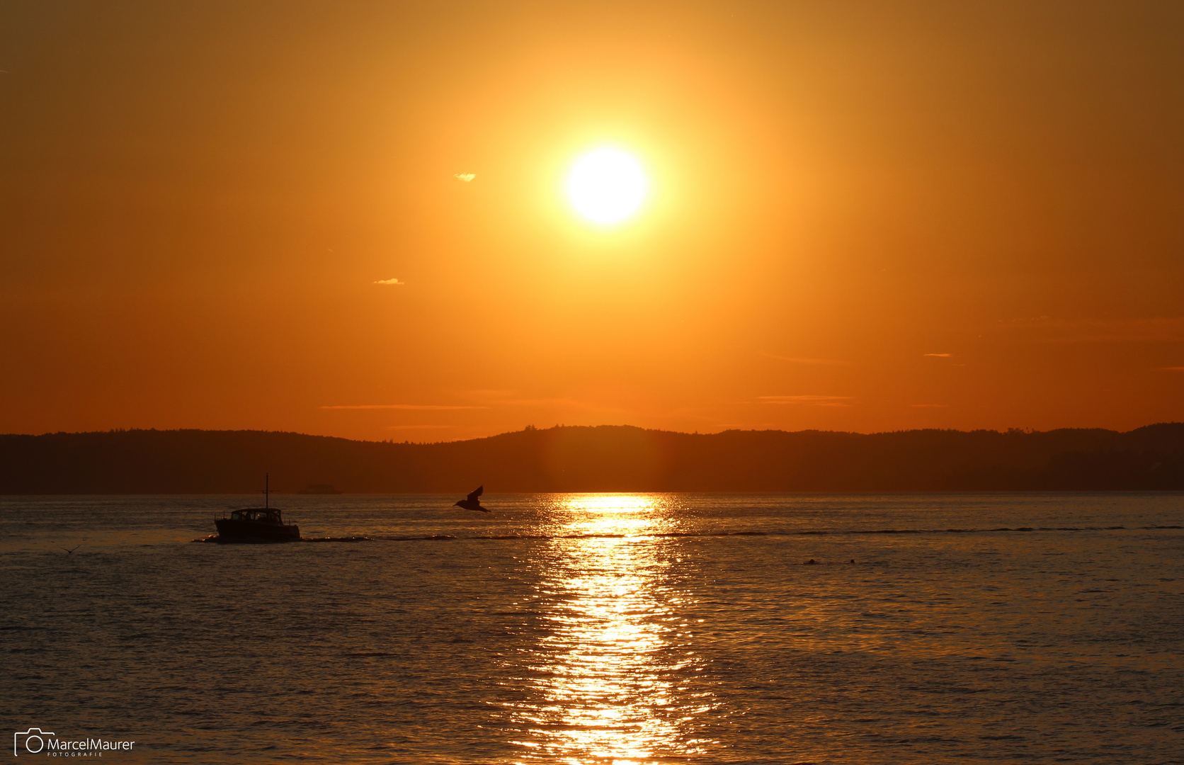 Sonnenuntergang am Bodensee in Hagnau 2013