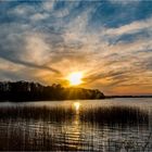 Sonnenuntergang am Borgwallsee/Vorpommern