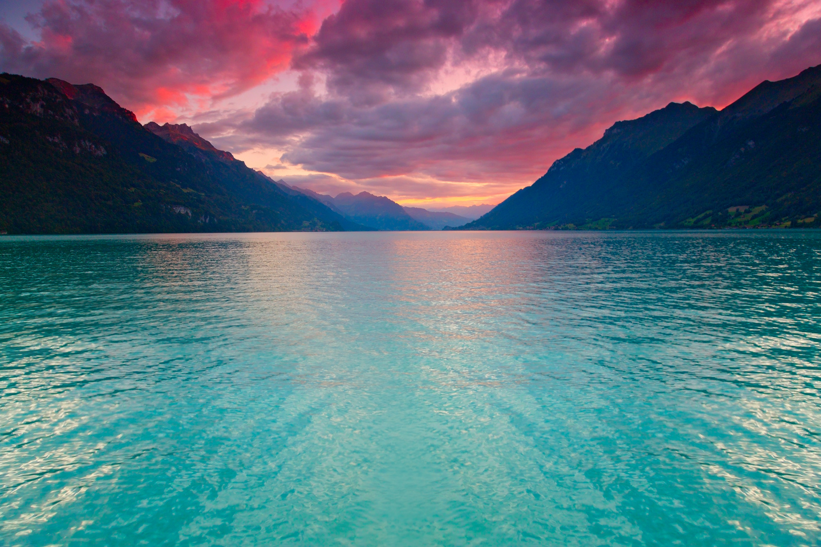 Sonnenuntergang am Brienzersee, Schweiz