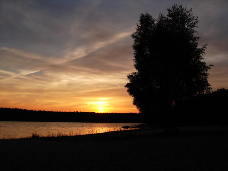 Sonnenuntergang am Briesensee