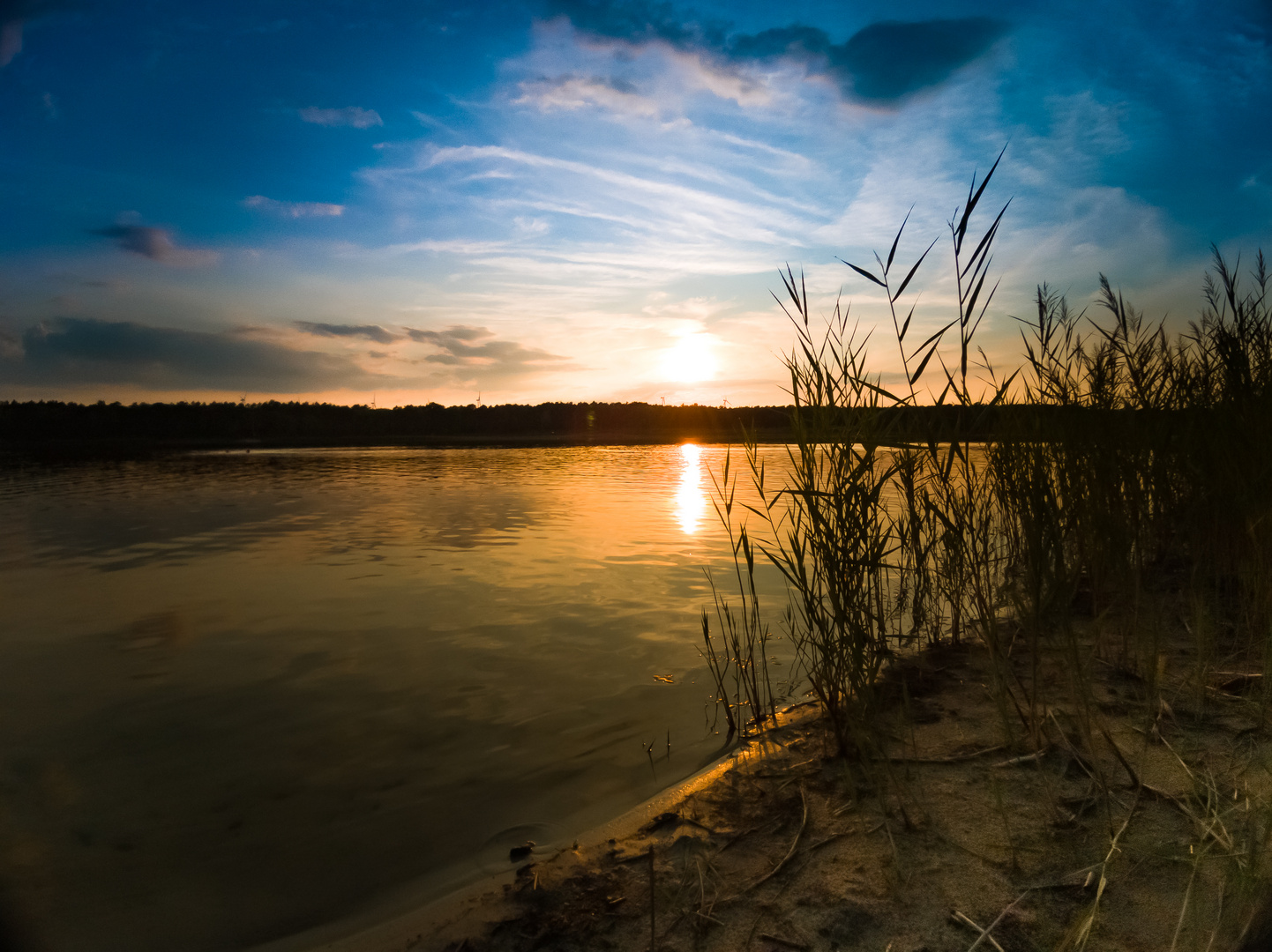 Sonnenuntergang am Briesensee