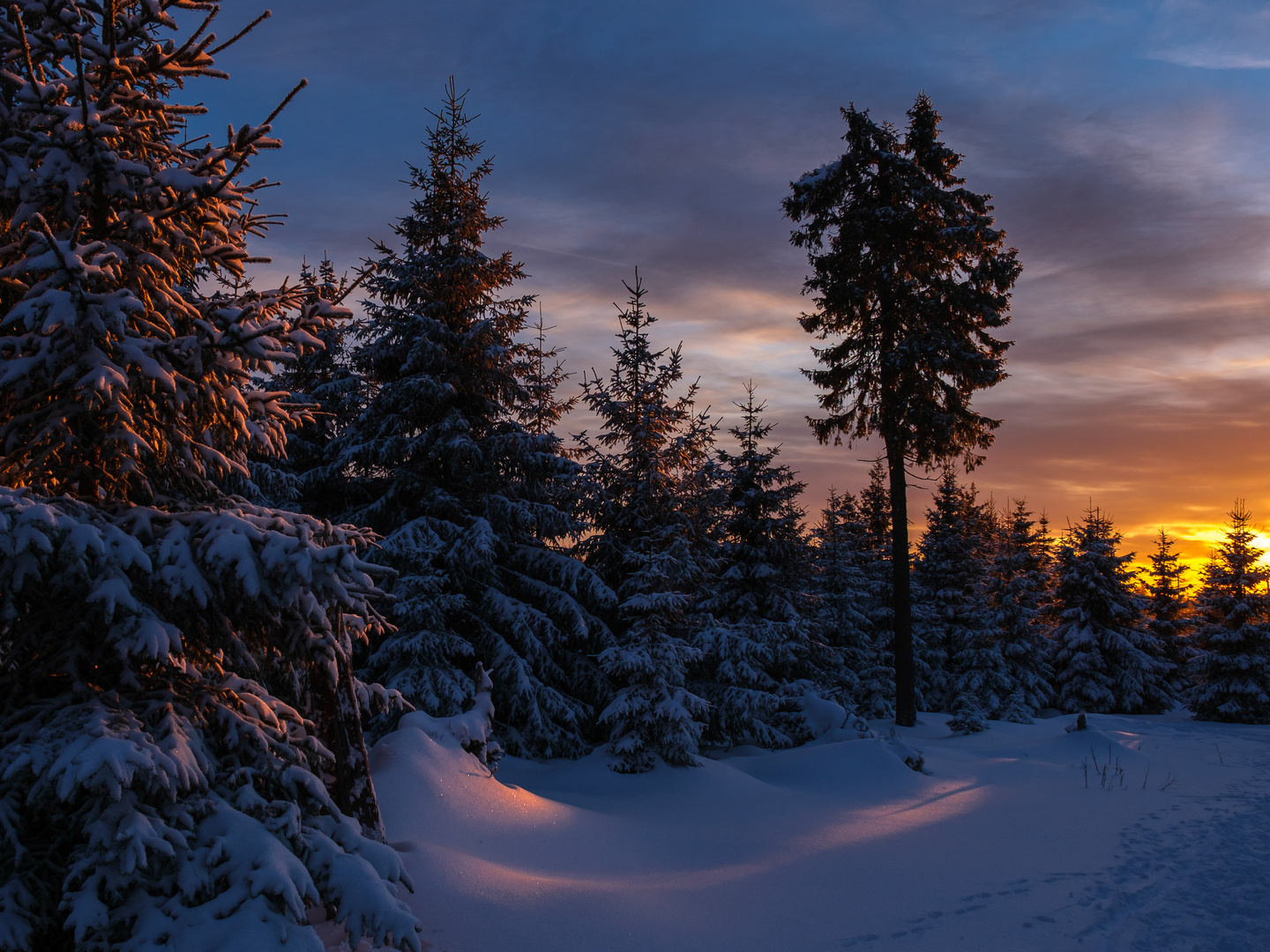 Sonnenuntergang am Brocken