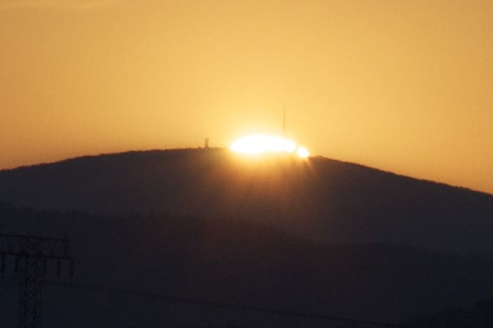 Sonnenuntergang am Brocken im Harz