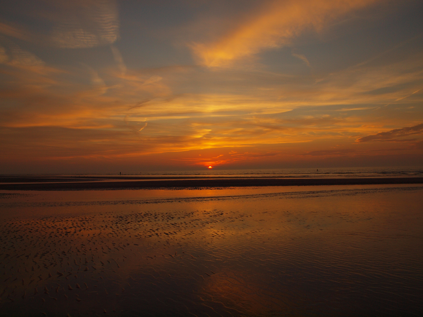 Sonnenuntergang am Brouwersdam auf Zeeland