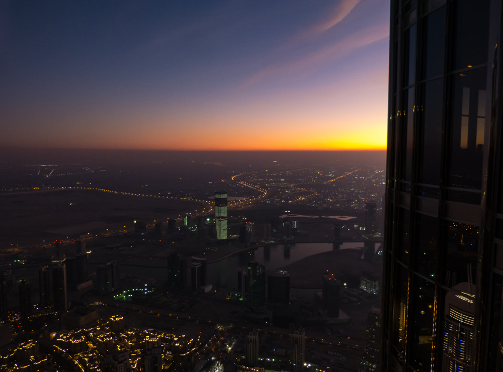 Sonnenuntergang am Burj Khalifa