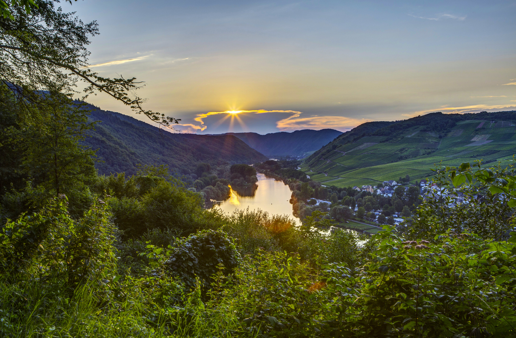 Sonnenuntergang am Calmont