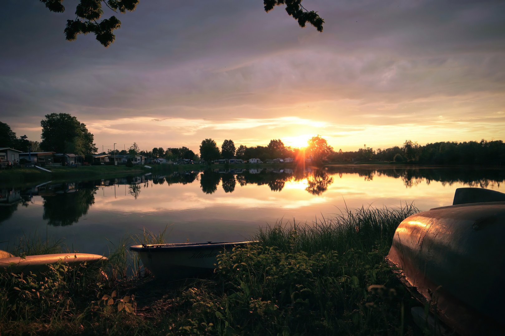 Sonnenuntergang am Campingplatz Schuttern