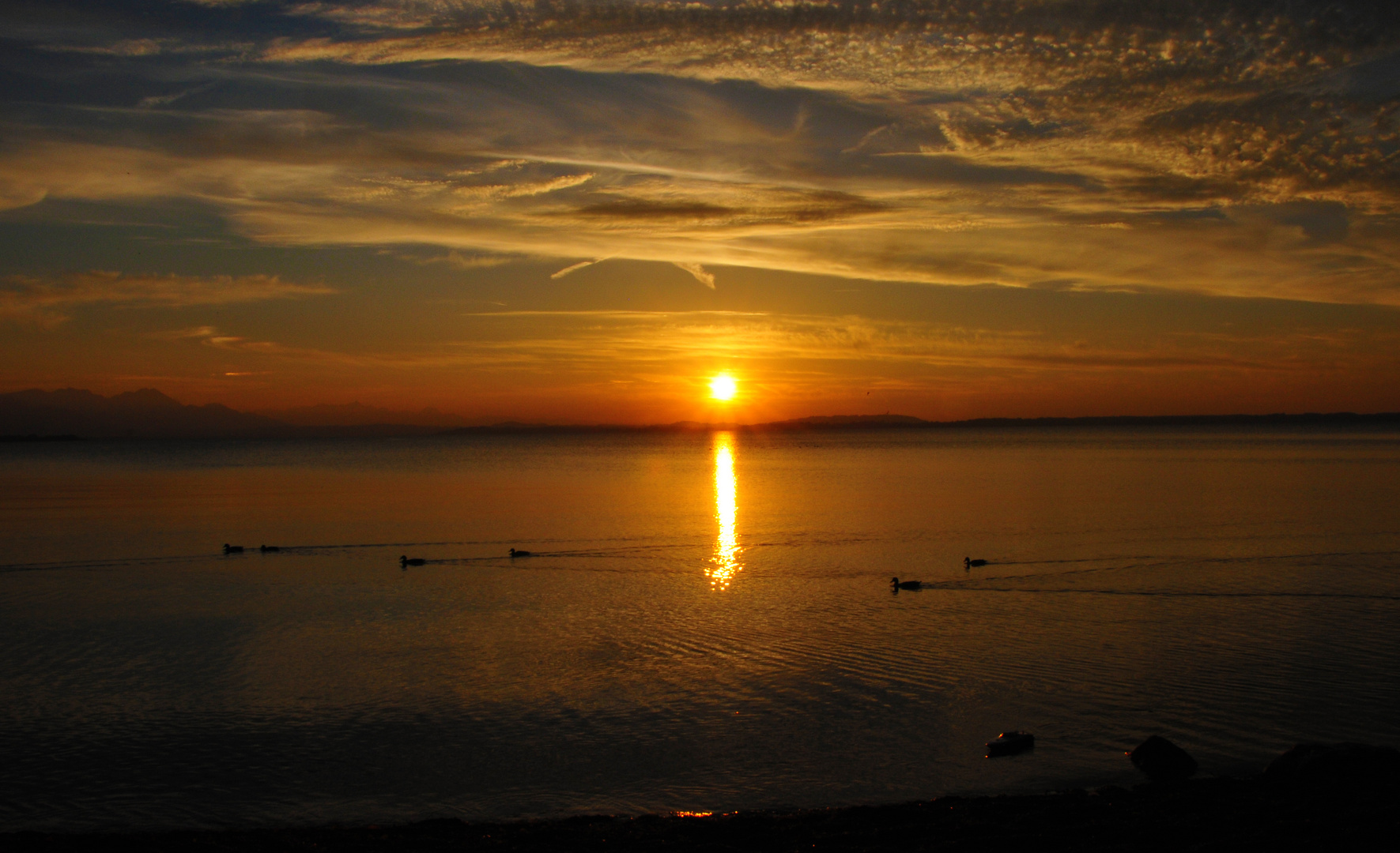 Sonnenuntergang am Chiemsee 09.10.2010