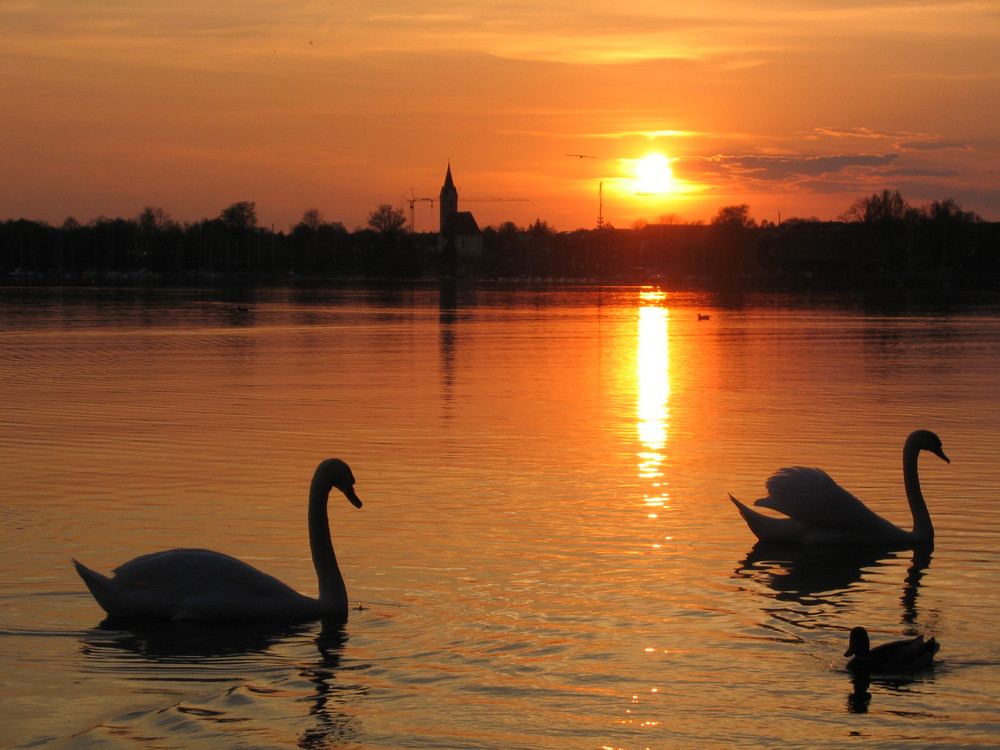 Sonnenuntergang am Chiemsee