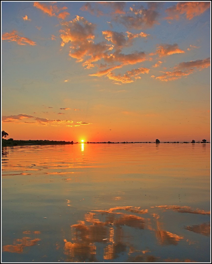 Sonnenuntergang am Chobe