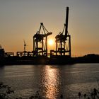 Sonnenuntergang am Container Terminal Altenwerder