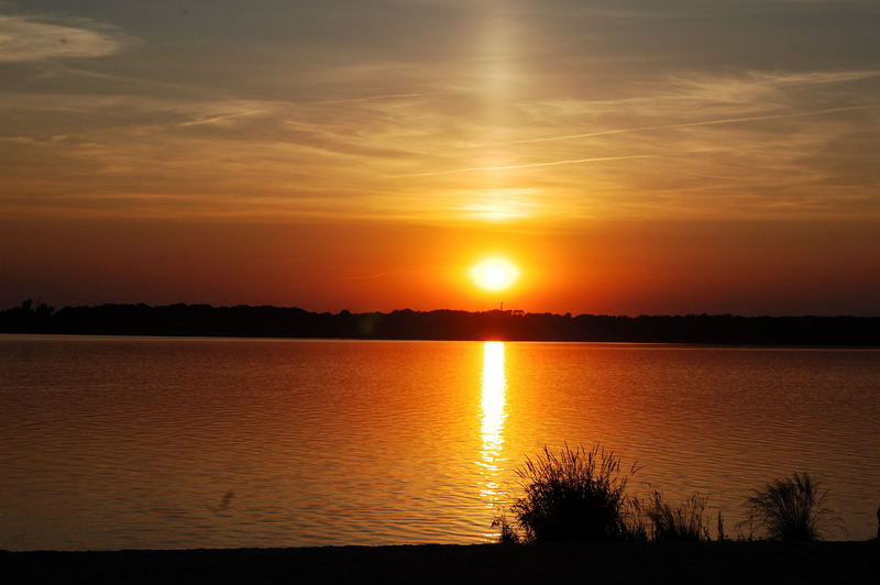 Sonnenuntergang am Cospudener See