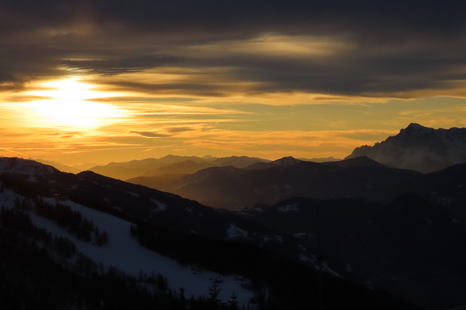 Sonnenuntergang am Dachstein