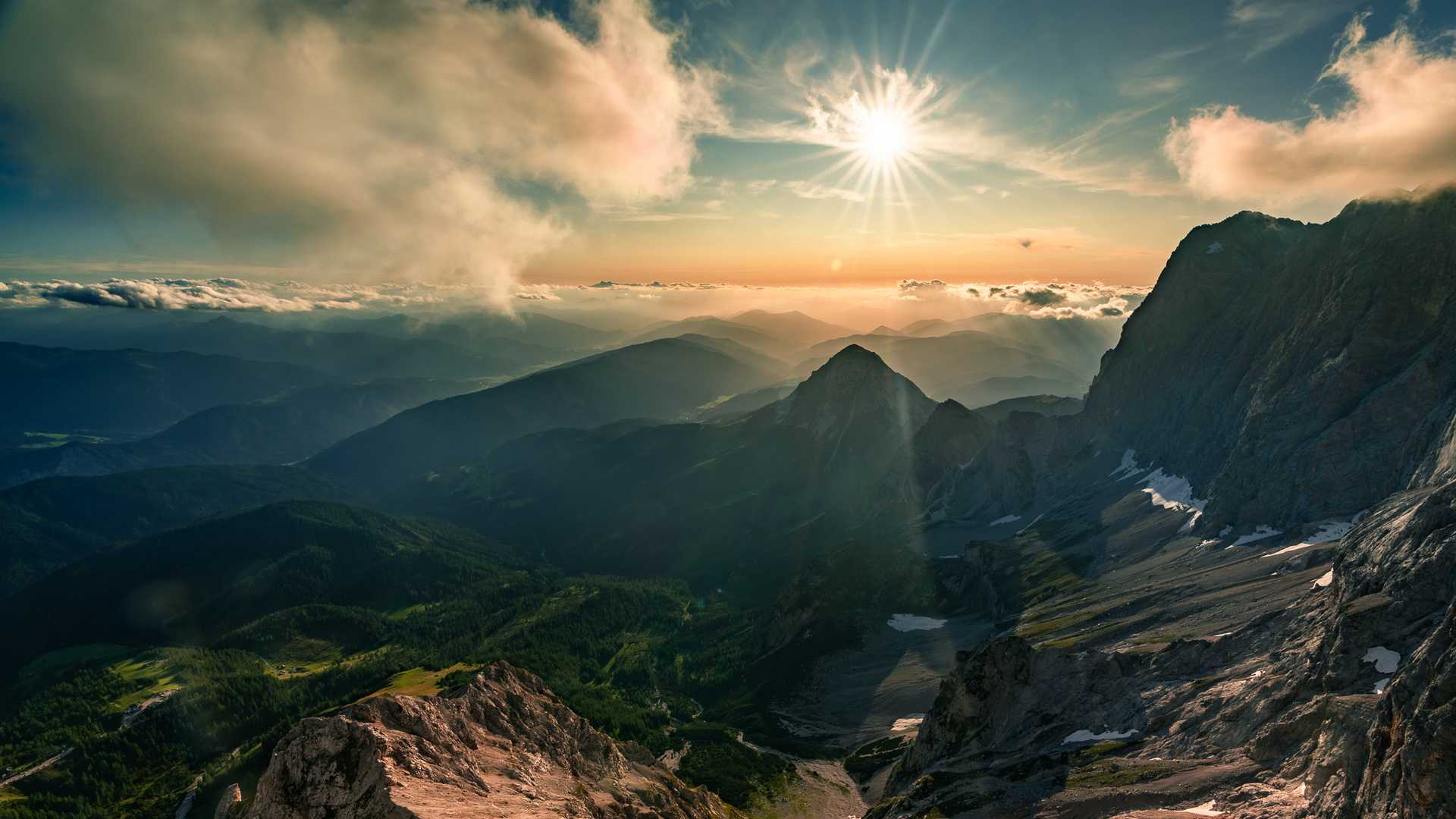 Sonnenuntergang am Dachstein 