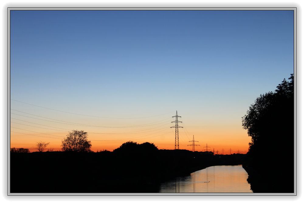 Sonnenuntergang am Datteln-Hamm-Kanal in Lünen - Aufnahme 2