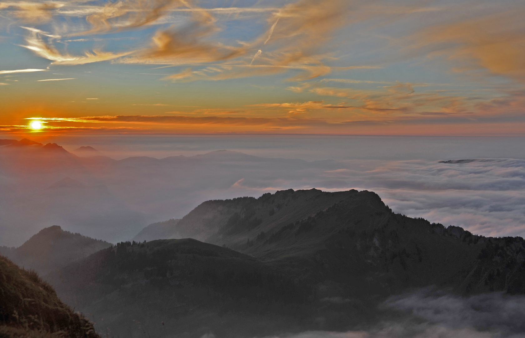 Sonnenuntergang am Diedamskopf