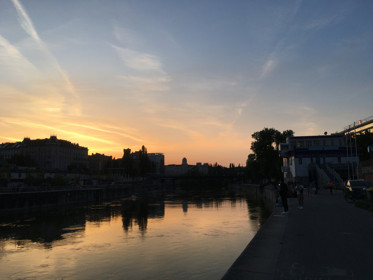 Sonnenuntergang am Donaukanal, Wien