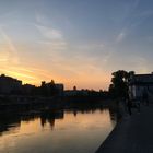 Sonnenuntergang am Donaukanal, Wien
