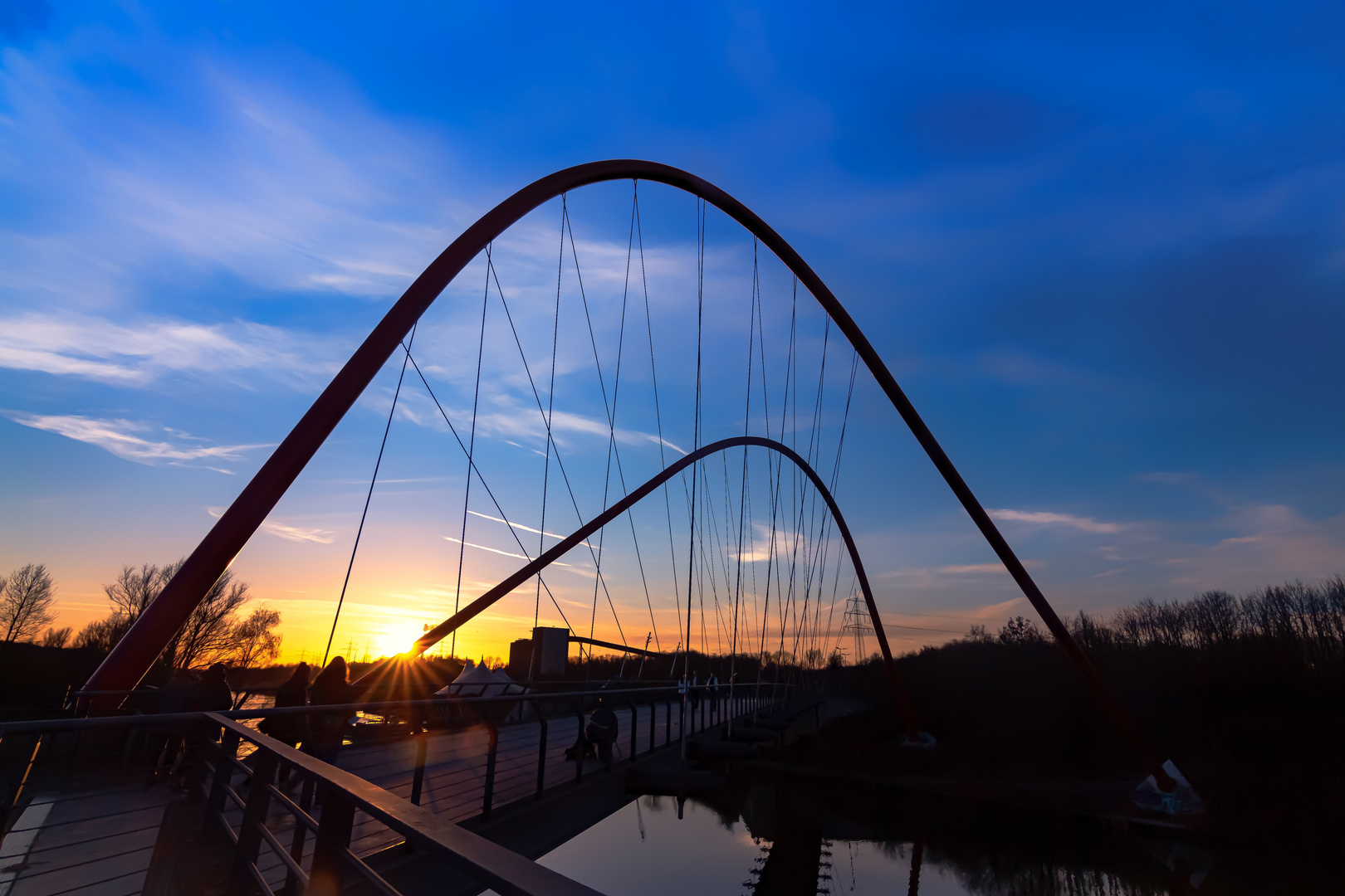 Sonnenuntergang am Doppelbogenbrücke