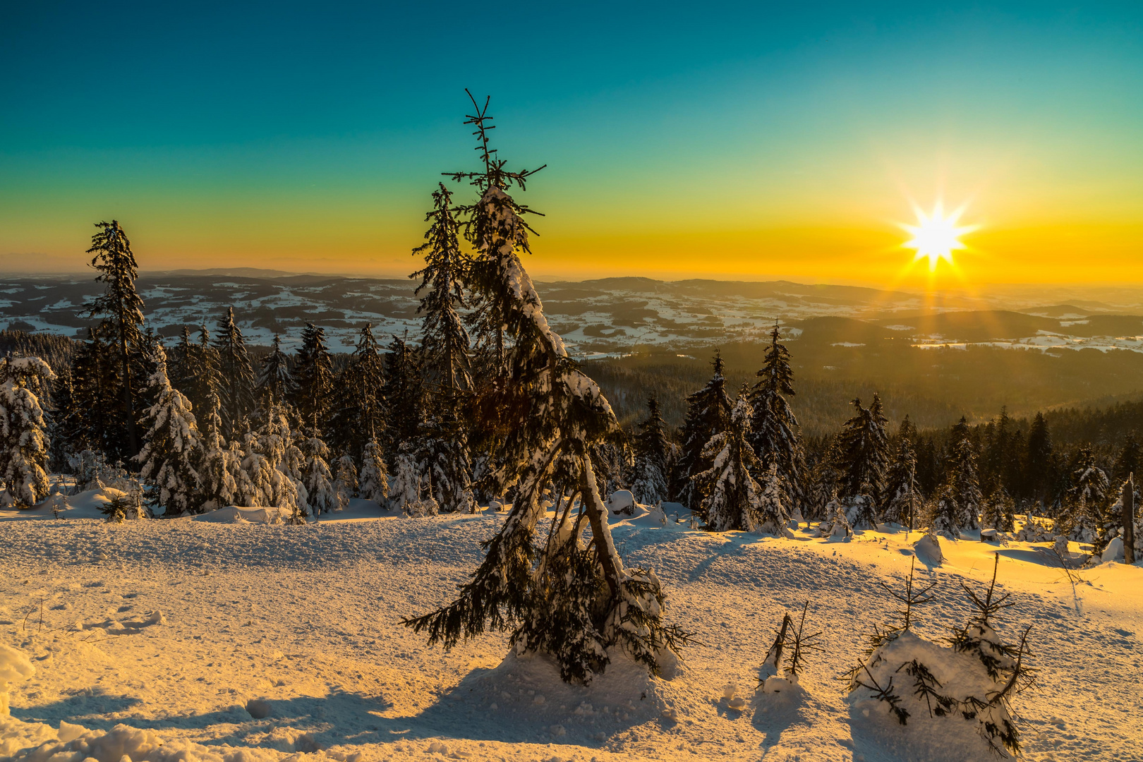 Sonnenuntergang am Dreisesselberg