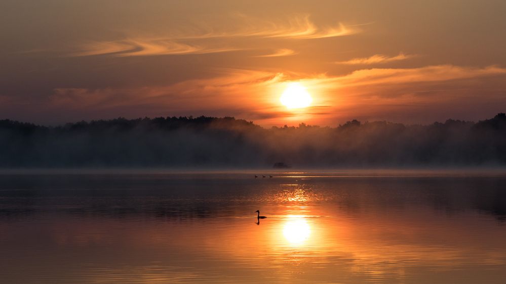 Sonnenuntergang am Drewensee