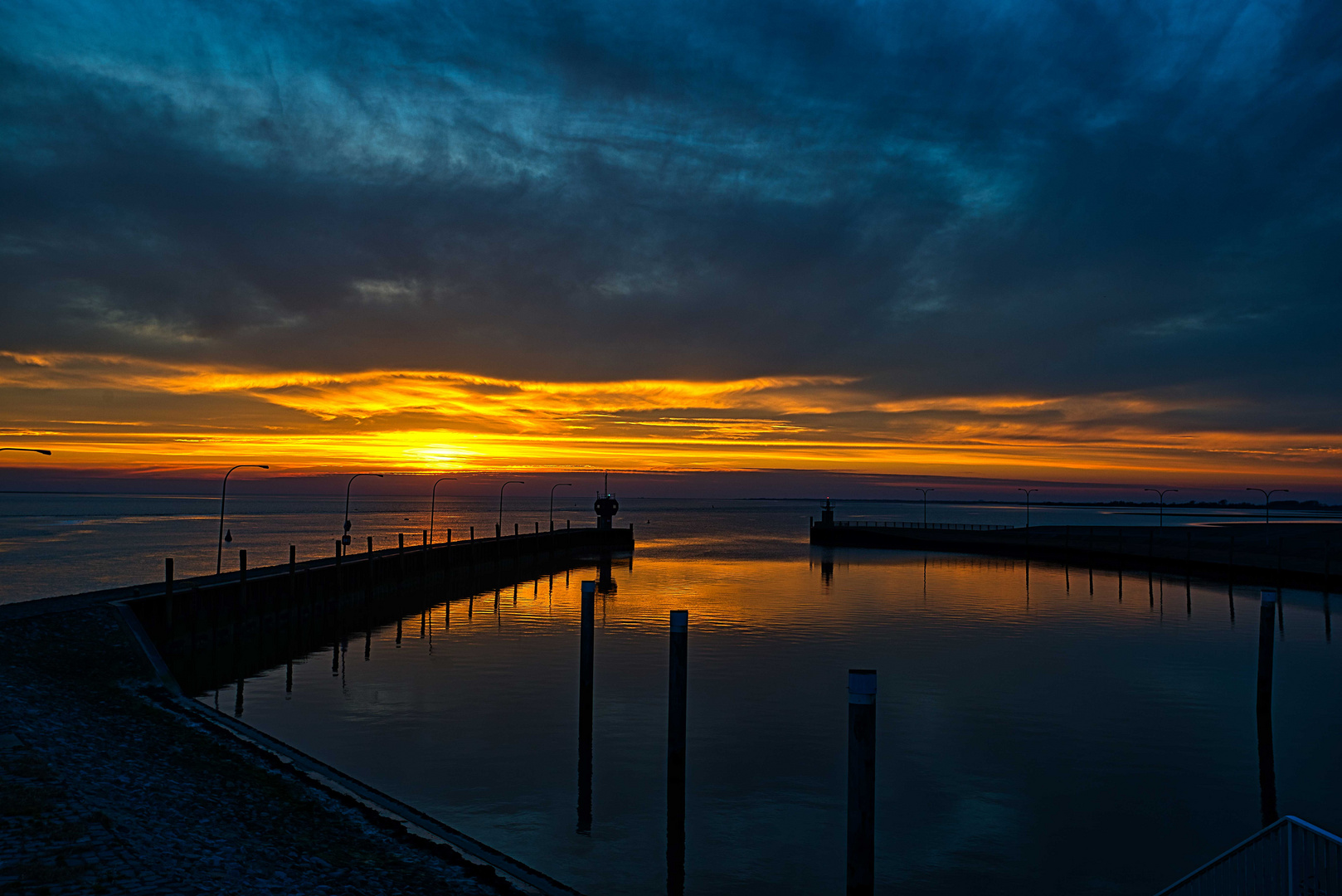 Sonnenuntergang am EIdersperrwerk