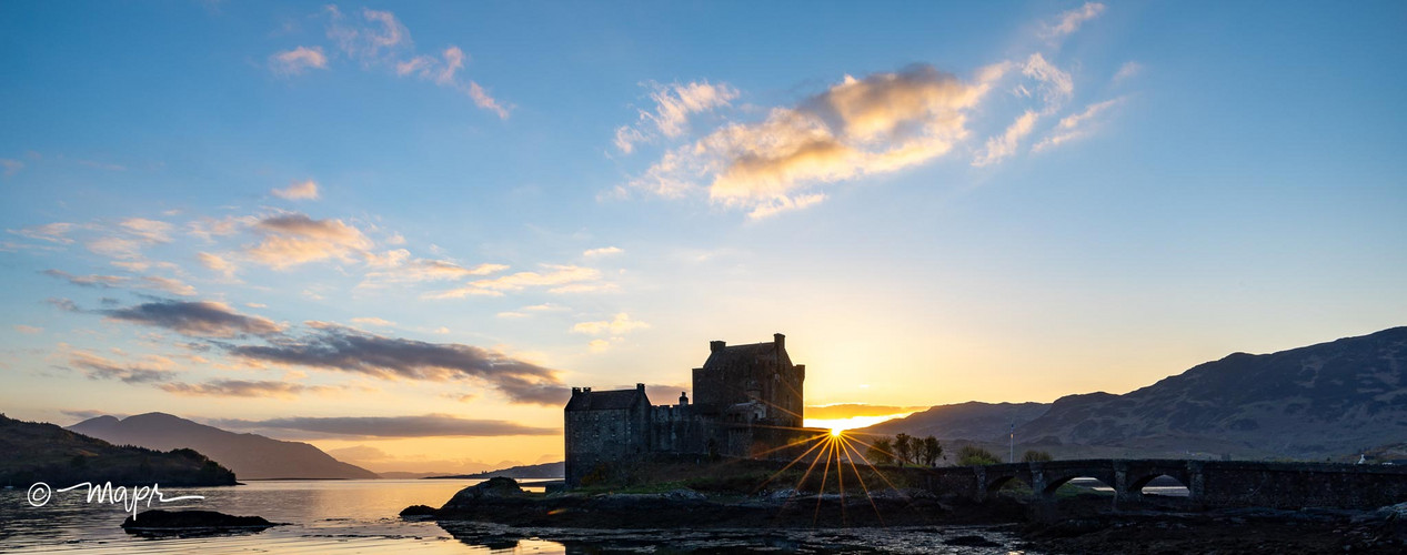 Sonnenuntergang am Eilean Donen Castle