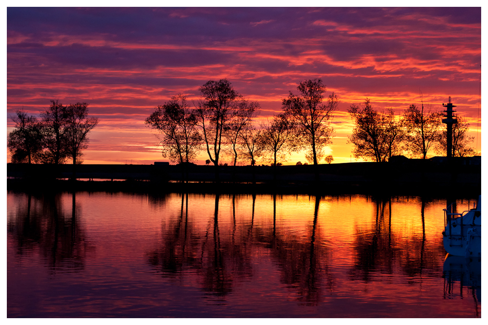 Sonnenuntergang am Entang du stock