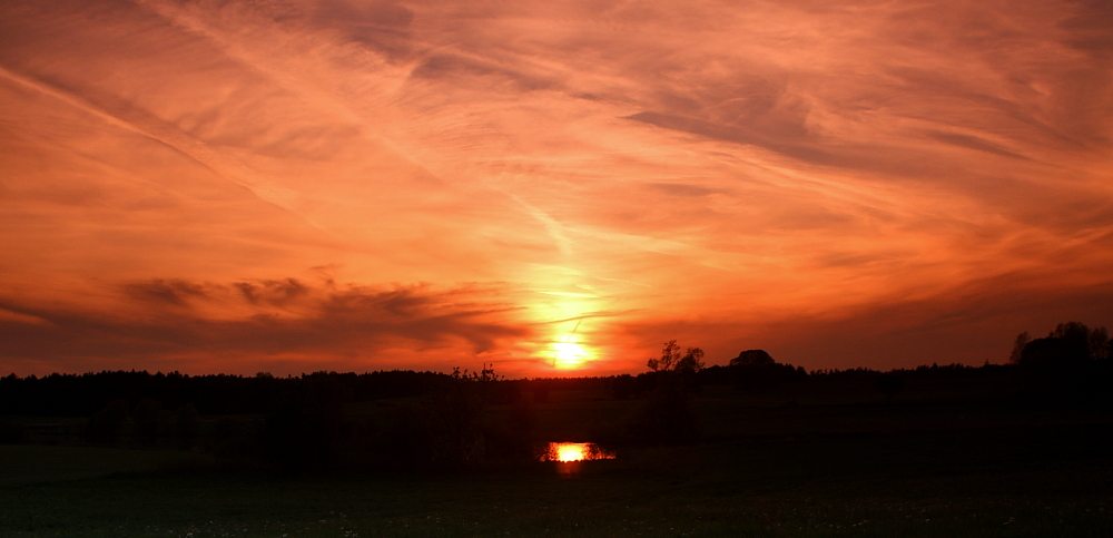 Sonnenuntergang am Eschenbacher Weiher